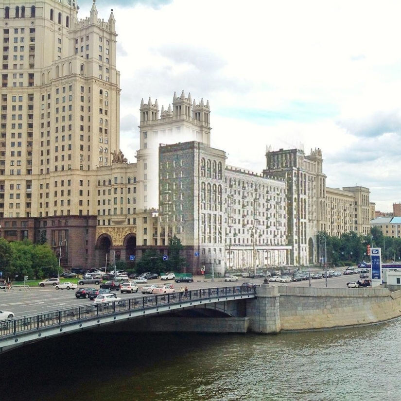 Two Moscow in one frame