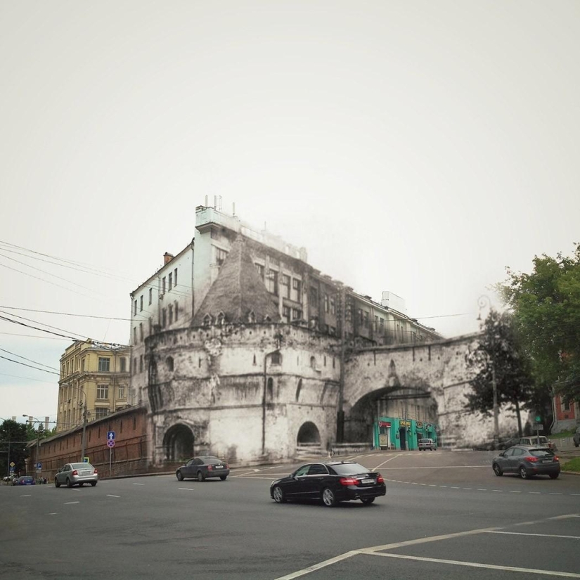 Two Moscow in one frame