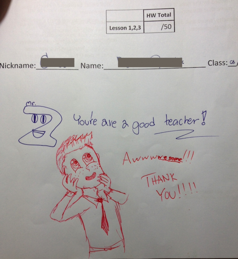 Un profesor tailandés mejora los dibujos de los estudiantes. Resulta genial!