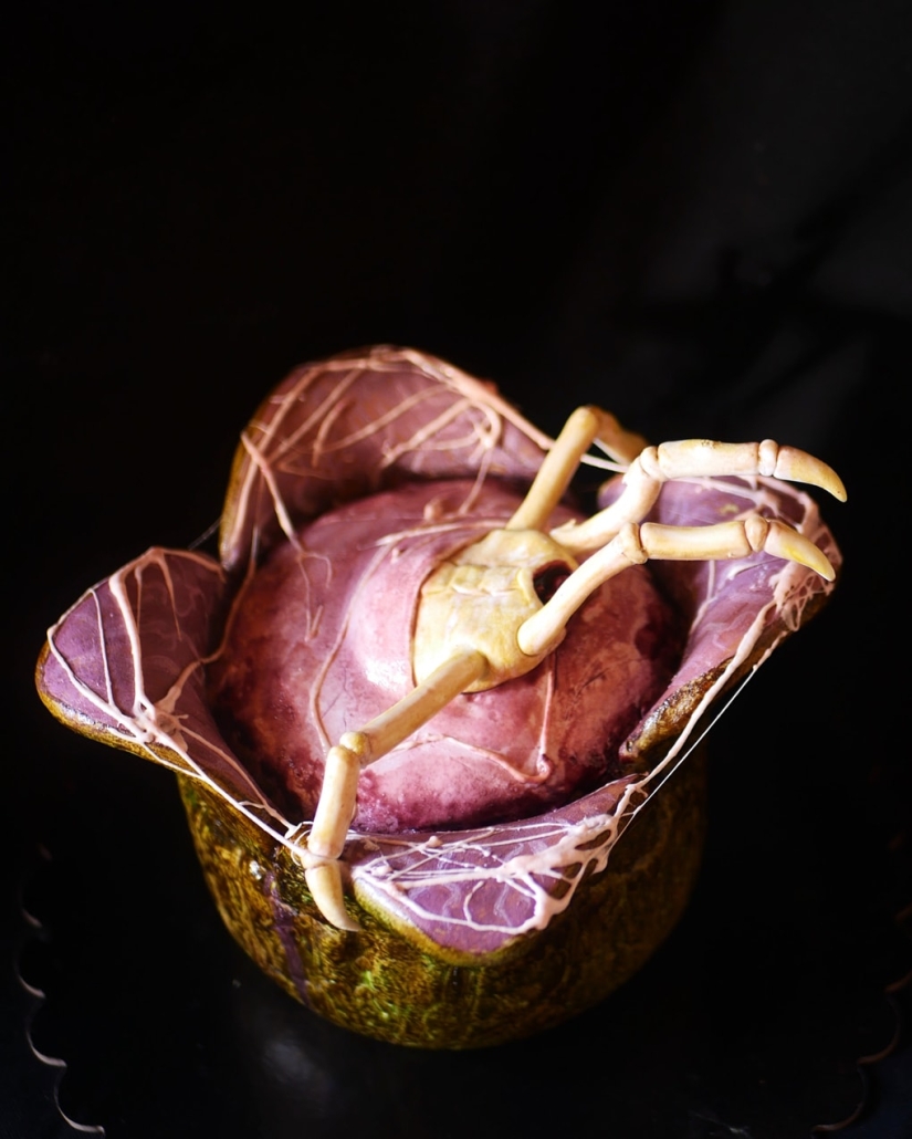 Una cuenca de olivier, albóndigas, una paloma muerta y otros pasteles irónicos de un chef de pastelería de San Petersburgo