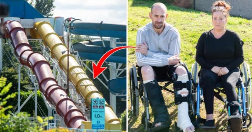 Una pareja borracha del Reino Unido se coló en un parque acuático por la noche y se rompió las piernas allí