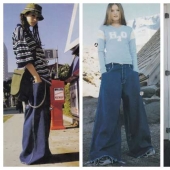 Vaqueros con piernas anchas: una extraña tendencia de moda de los años 90, que está volviendo de nuevo