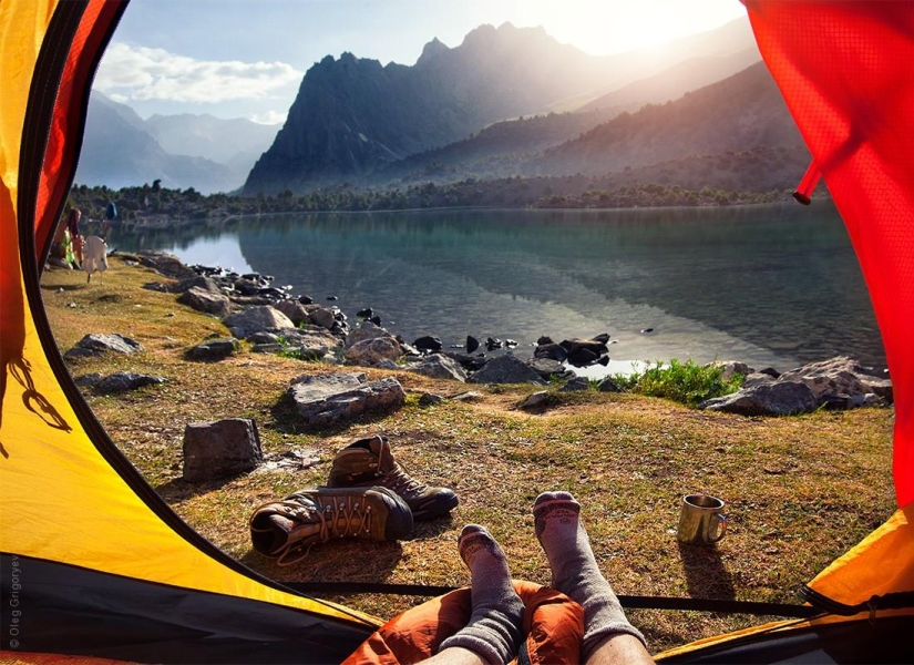 Vistas de la mañana desde la tienda Vistas de la mañana desde la tienda