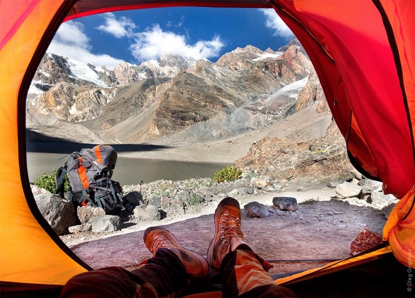 Vistas de la mañana desde la tienda Vistas de la mañana desde la tienda