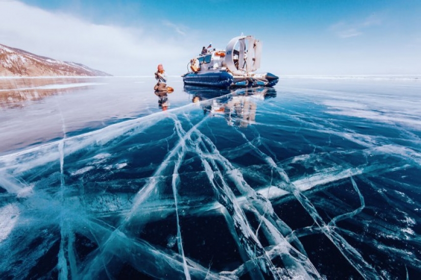 Walk on frozen Baikal