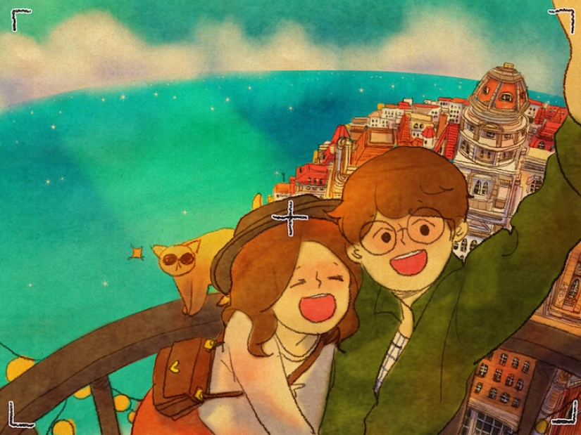 Warm watercolor illustrations about love from a South Korean artist