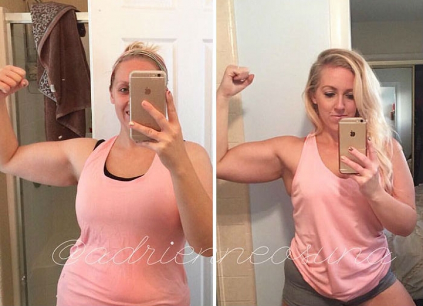 Weight is just numbers: between these photos are only pounds difference