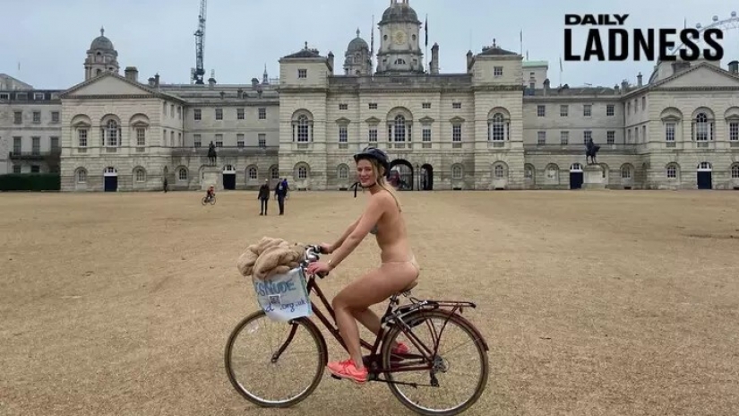 Why did this British woman ride her bike naked in London
