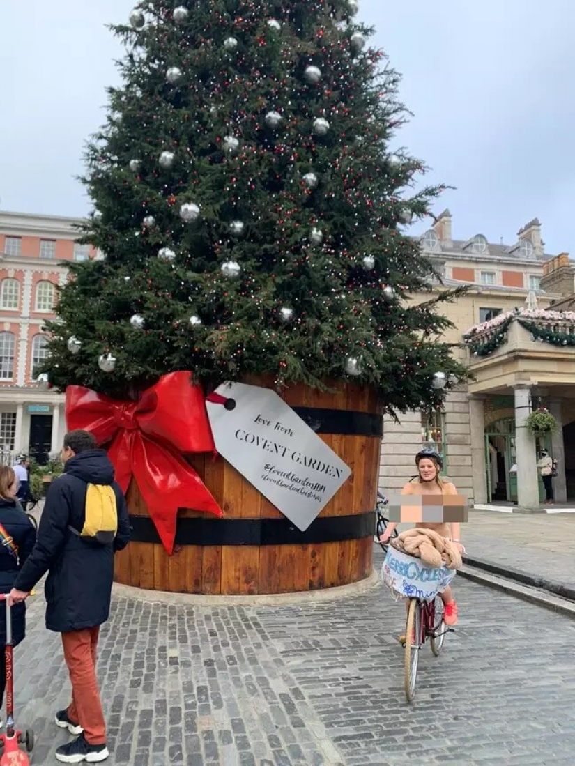 Why did this British woman ride her bike naked in London