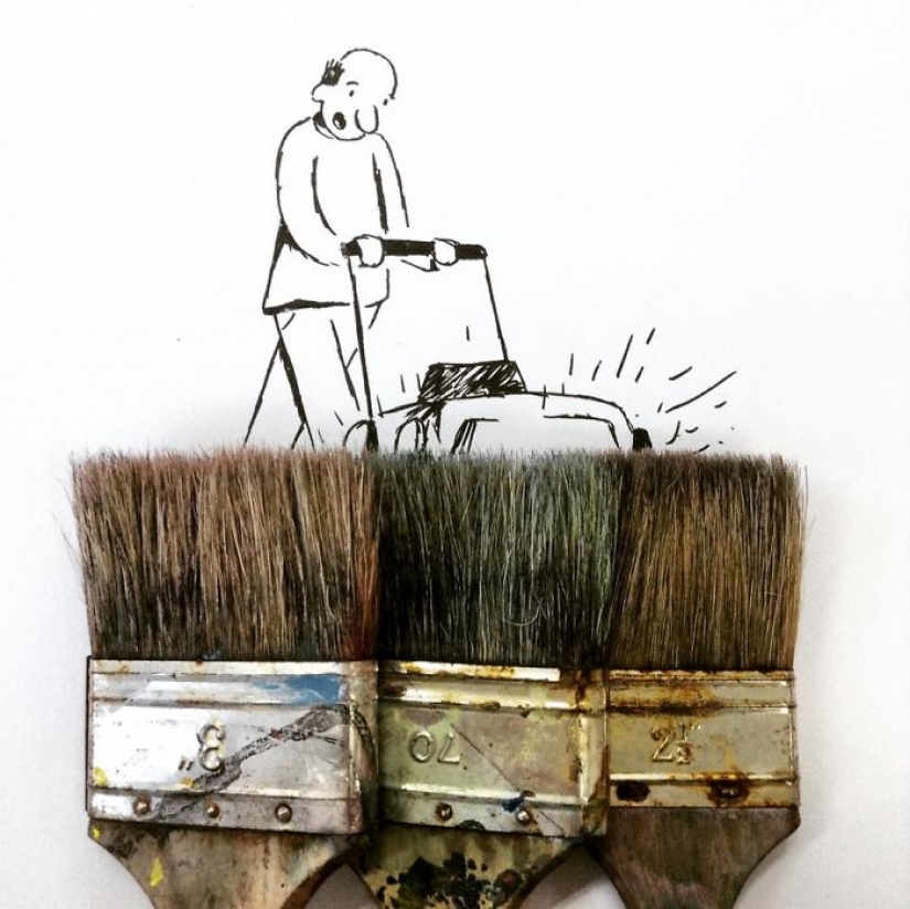 Witty illustrations from everyday objects