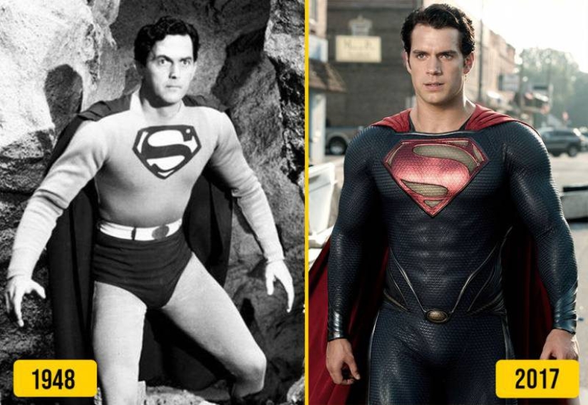 14 superheroes during their first appearance on the screen and now