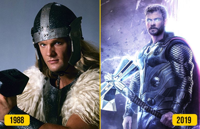 14 superheroes during their first appearance on the screen and now