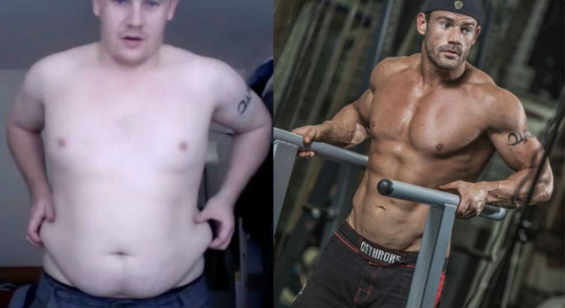 140 kilogramo Británico comiendo chips quería estar en la portada de una revista de moda — y lo hizo