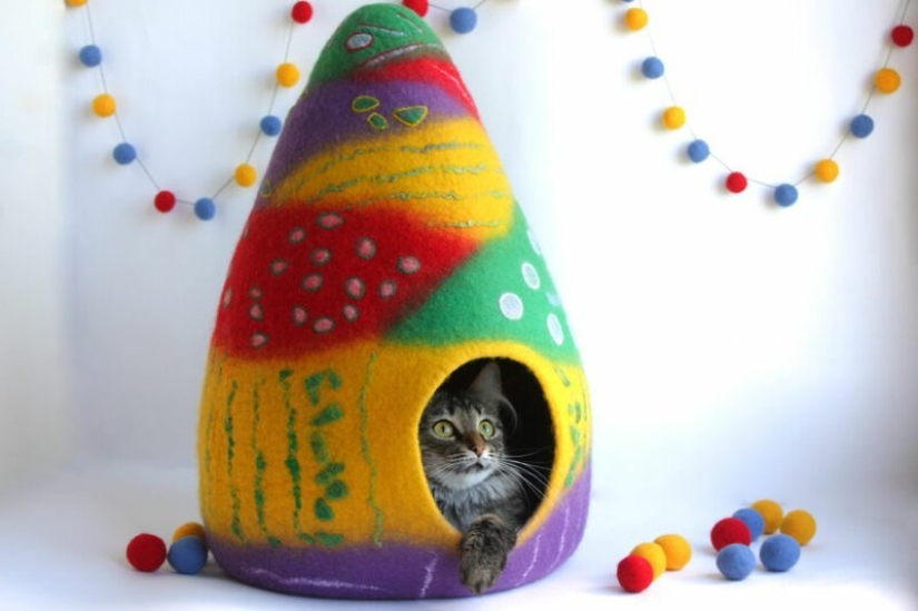 16 funny felt cat houses from Ukrainian masters Meow Felt 16 funny felt cat houses from Ukrainian masters Meow Felt