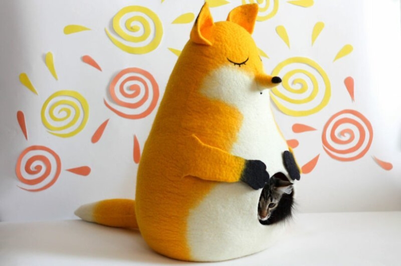 16 funny felt cat houses from Ukrainian masters Meow Felt 16 funny felt cat houses from Ukrainian masters Meow Felt