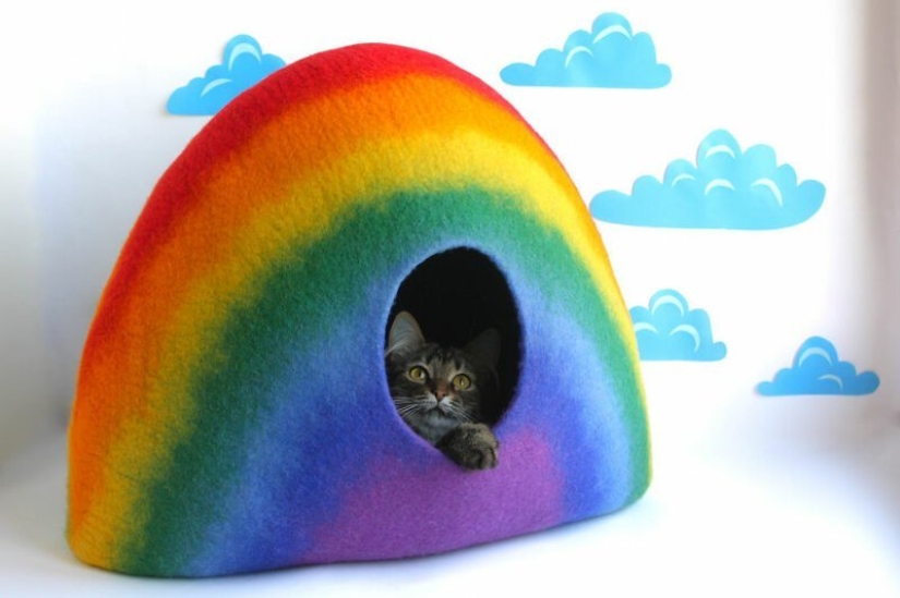 16 funny felt cat houses from Ukrainian masters Meow Felt 16 funny felt cat houses from Ukrainian masters Meow Felt