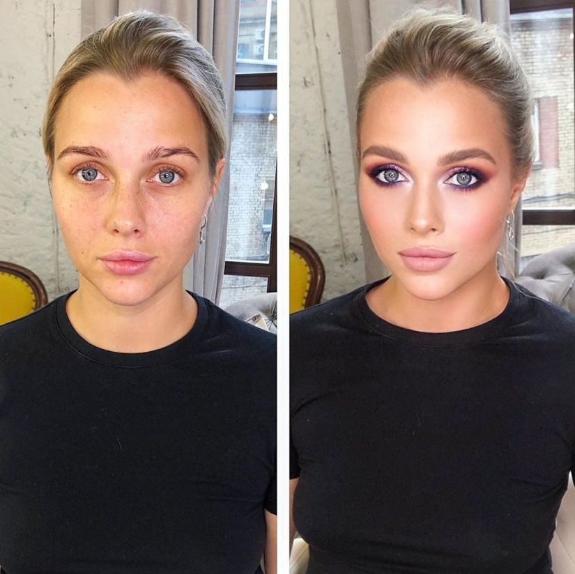 20 girls before and after makeup who visited a Moscow makeup artist and became even more beautiful