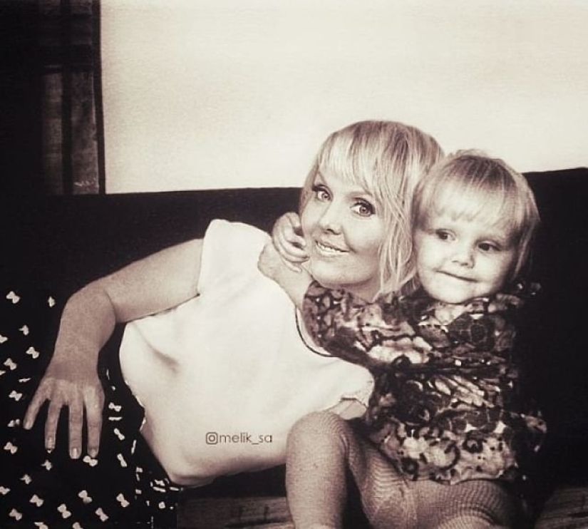 20 works from the master of photoshop: domestic stars in the company with a young version of themselves