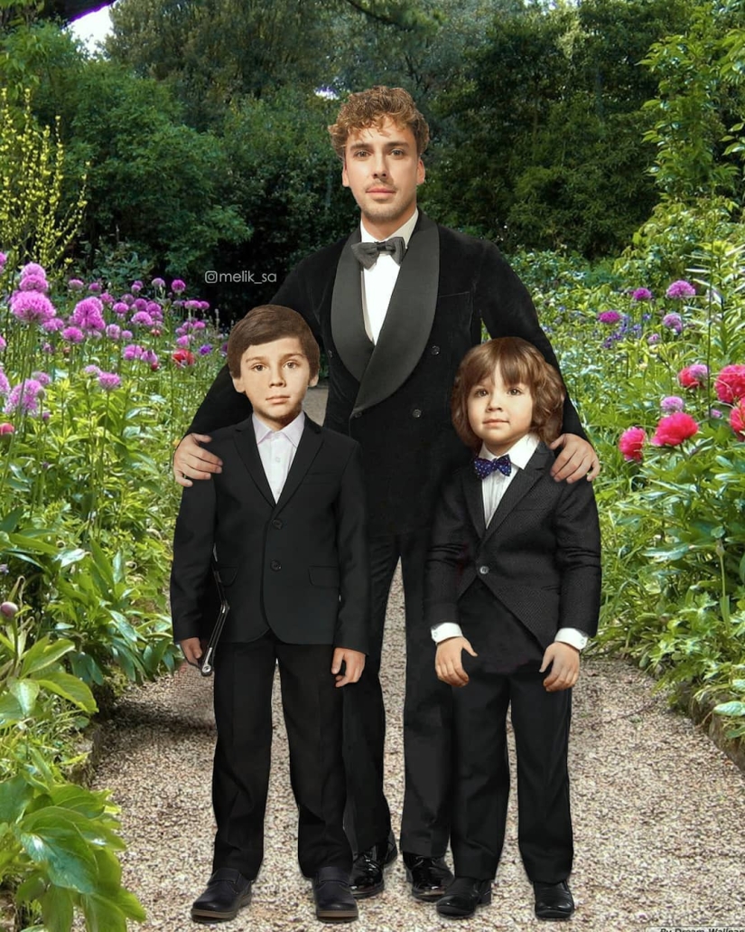 20 works from the master of photoshop: domestic stars in the company with a young version of themselves