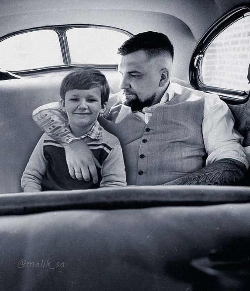 20 works from the master of photoshop: domestic stars in the company with a young version of themselves