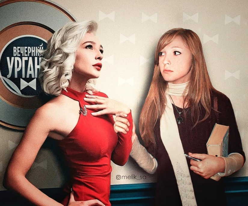 20 works from the master of photoshop: domestic stars in the company with a young version of themselves