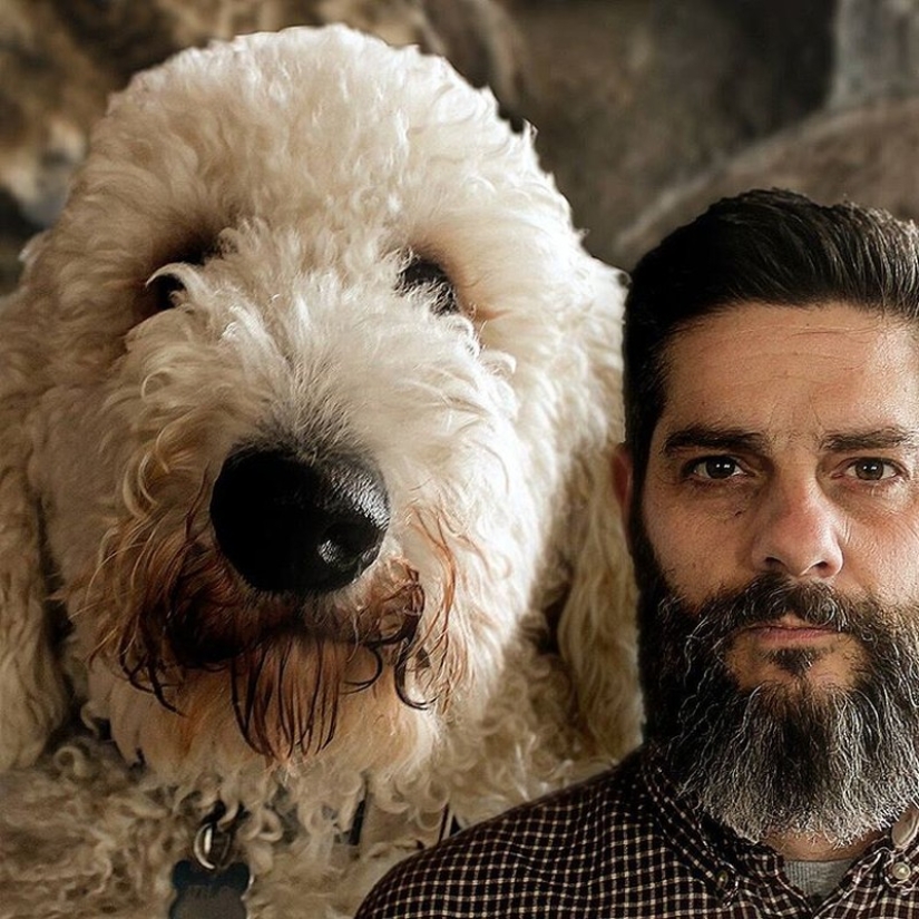 22 imágenes divertidas acerca de las increíbles aventuras de un fotógrafo y su perro gigante