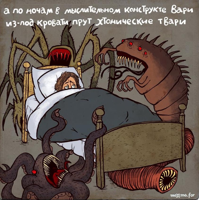25 comic books with ironic verses from a Moscow artist