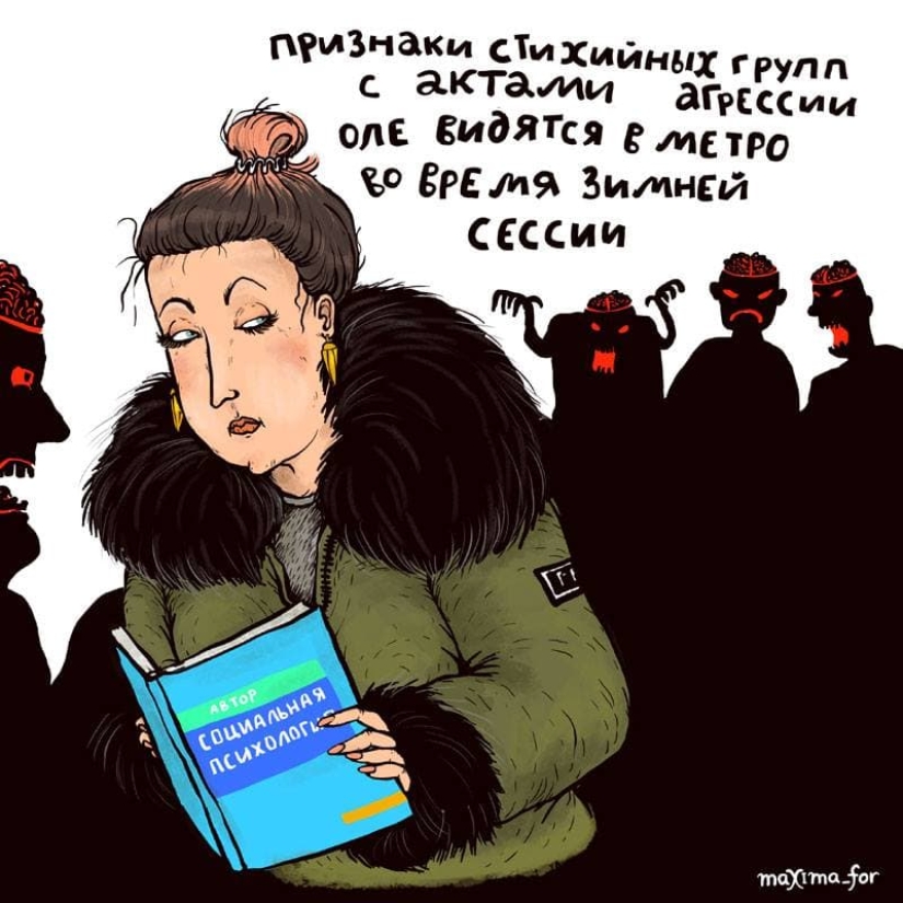 25 comic books with ironic verses from a Moscow artist