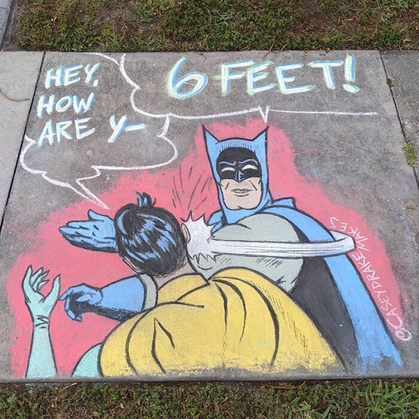 25 funny and relevant chalk drawings on asphalt