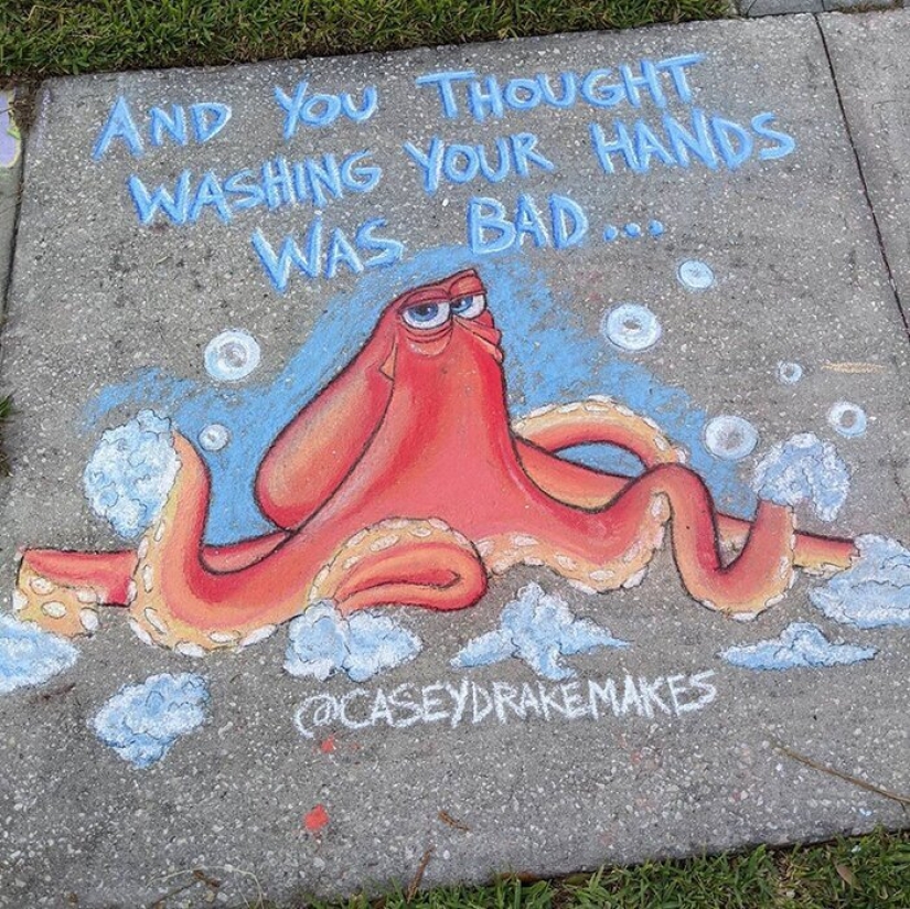 25 funny and relevant chalk drawings on asphalt