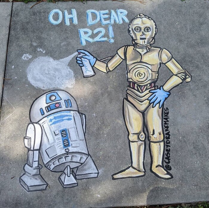25 funny and relevant chalk drawings on asphalt