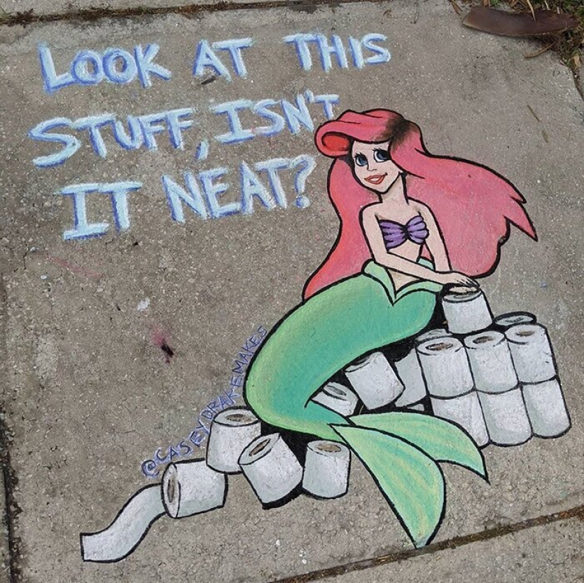 25 funny and relevant chalk drawings on asphalt