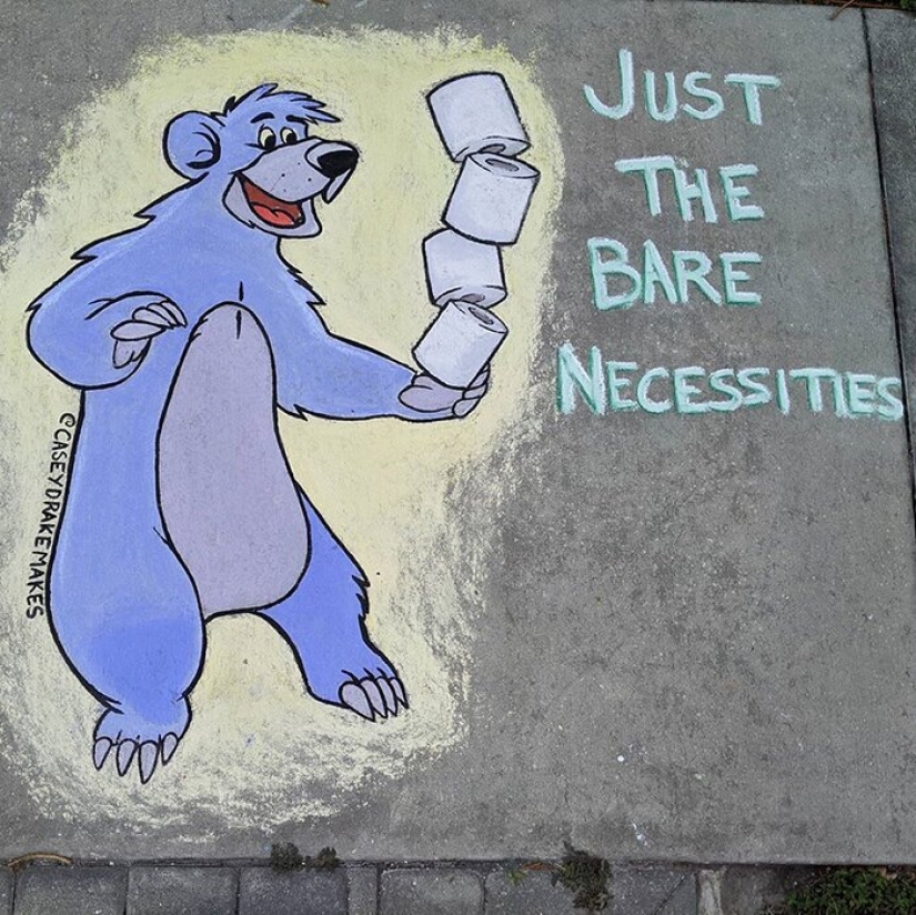25 funny and relevant chalk drawings on asphalt