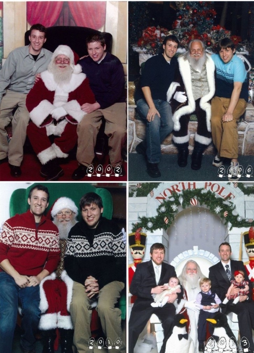 25 photos of people in the style of "then and now", whose relationships have passed the test of time