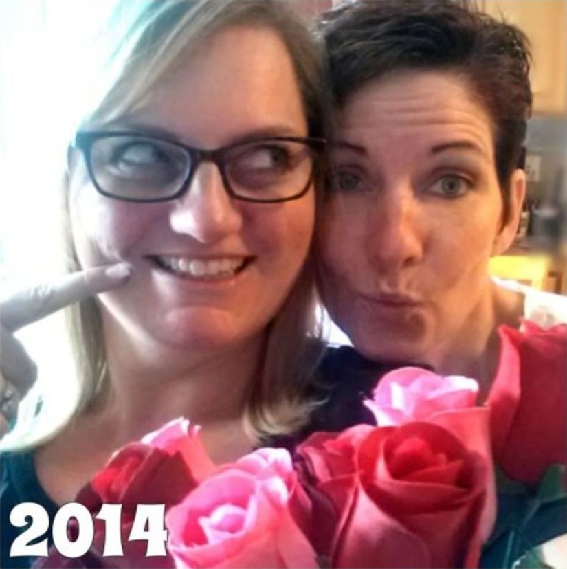 25 photos of people in the style of "then and now", whose relationships have passed the test of time