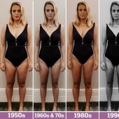 A British woman with the help of a photo editor showed how her figure would look according to the beauty ideals of the last 70 years