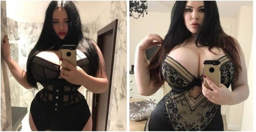 A buxom British woman, who was bullied at school, wiped her nose to all classmates, becoming a lingerie model