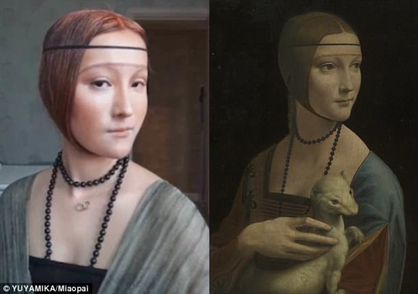"A face is a blank sheet of paper": cosmetics turned a Chinese woman into the Mona Lisa