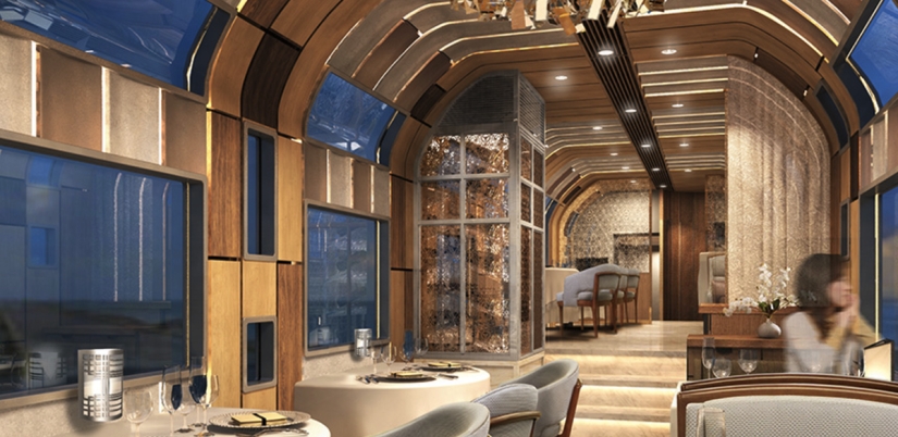 A new luxury train with two-story compartments and panoramic windows has been launched in Japan A new luxury train with two-story compartments and panoramic windows has been launched in Japan