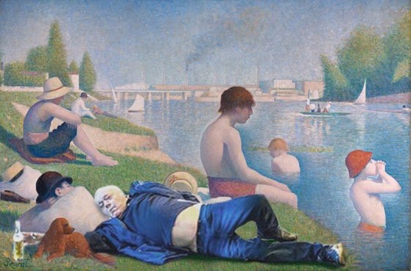 A New Year's picture of a drunk Briton turned into a real "art meme" A New Year's picture of a drunk Briton turned into a real "art meme"