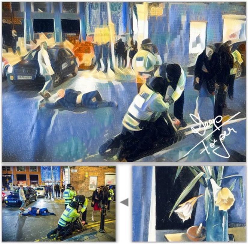 A New Year's picture of a drunk Briton turned into a real "art meme" A New Year's picture of a drunk Briton turned into a real "art meme"