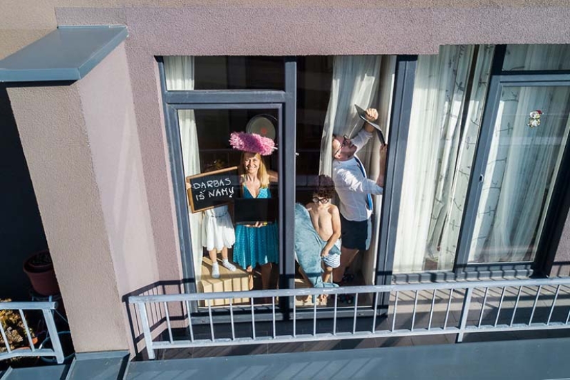 A photographer from Lithuania with the help of a drone spied what people are doing in quarantine