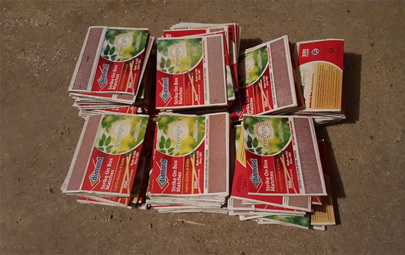 A Reddit user spent a year gluing together a sphere of 42 thousand matches to burn it later