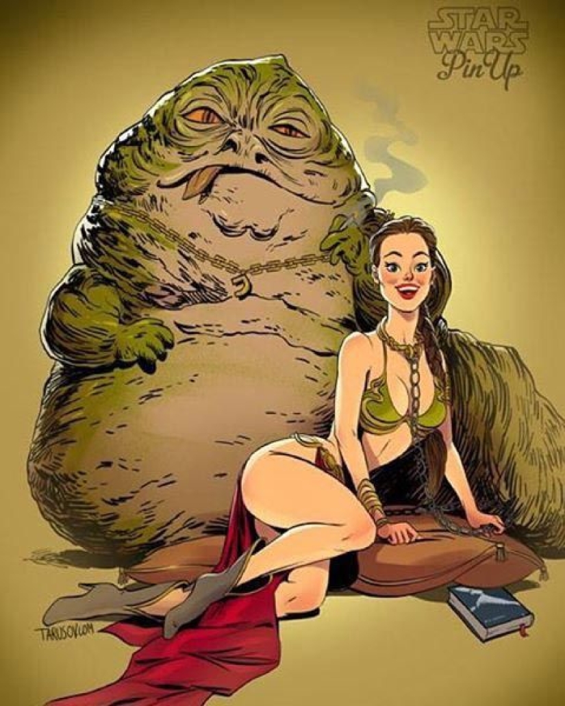 A Russian artist changed the gender of the heroes of "Star Wars" and painted them in the pin-up style