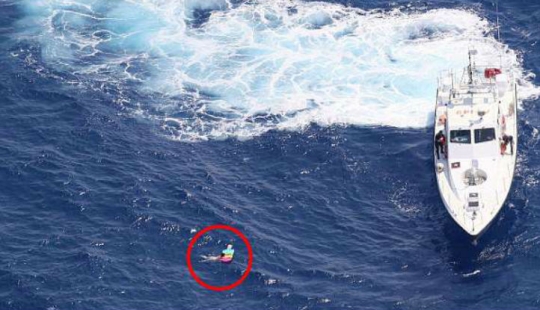 A Russian tourist who spent 21 hours on an air mattress in the open sea was rescued off the coast of Crete