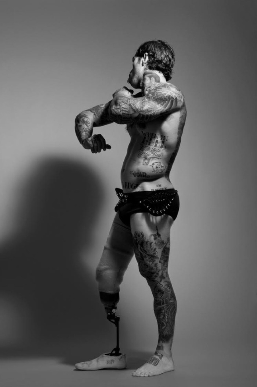 A strong man with a tattoo, a disabled man and a veteran of Afghanistan decided to become a model