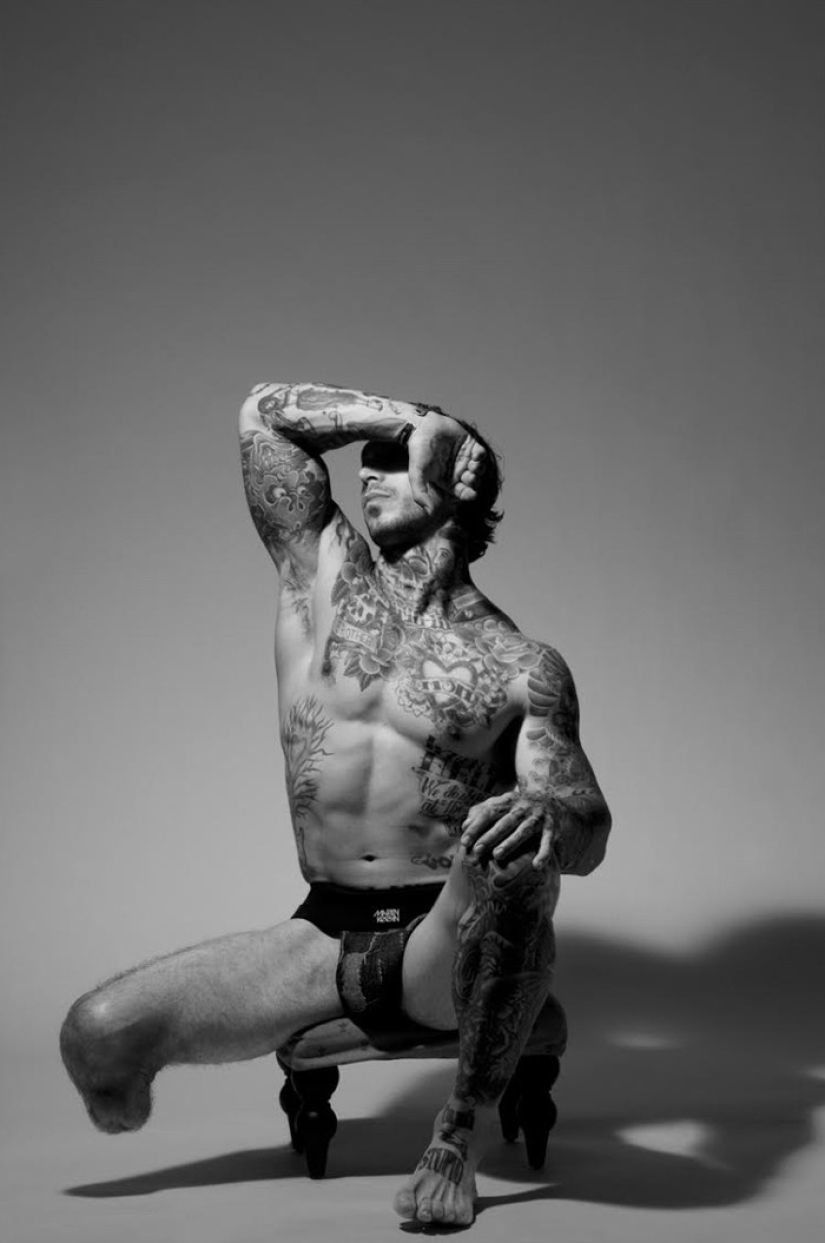 A strong man with a tattoo, a disabled man and a veteran of Afghanistan decided to become a model