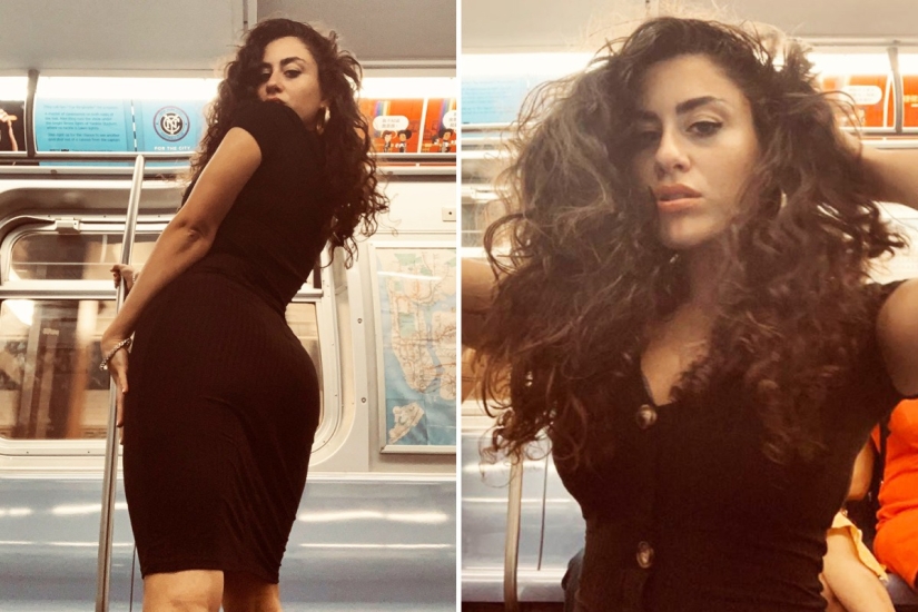 A trip with a peppercorn: a girl took a sexy selfie in front of subway passengers