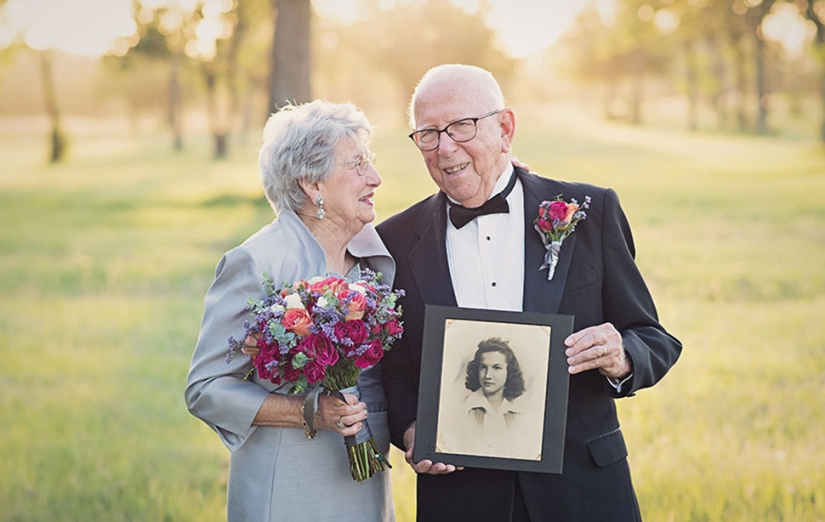 A wedding photo shoot that has been waiting for 70 years