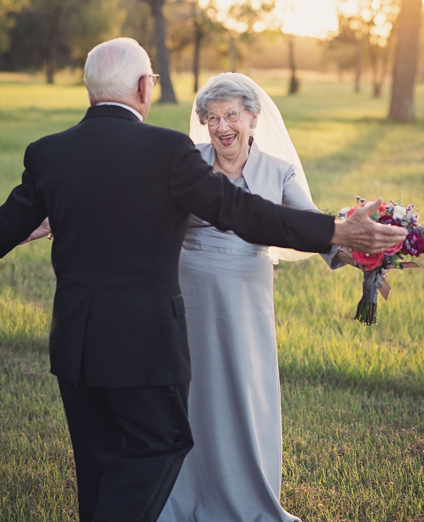 A wedding photo shoot that has been waiting for 70 years